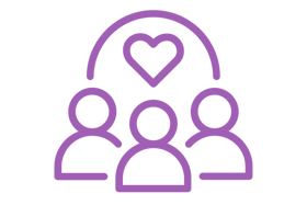 Icon of three people with a heart above them