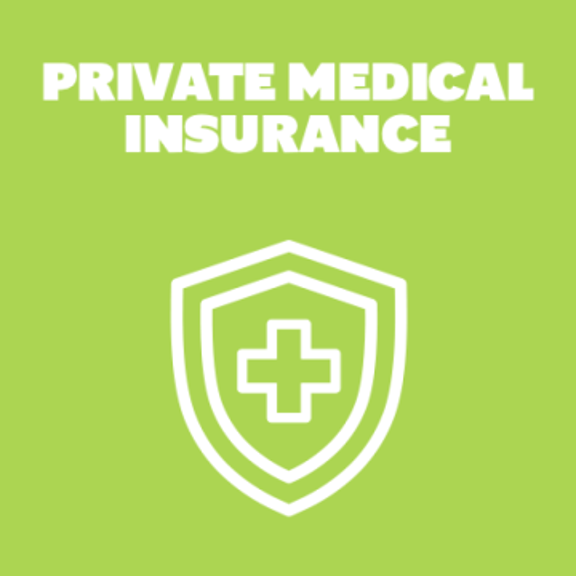 Icon representing private medical insurance with a shield and cross